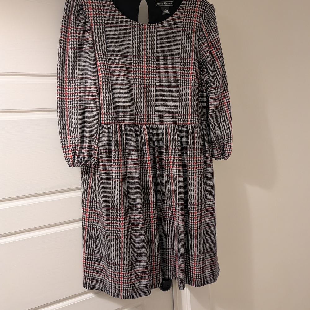 Plaid Long-Sleeve Dress